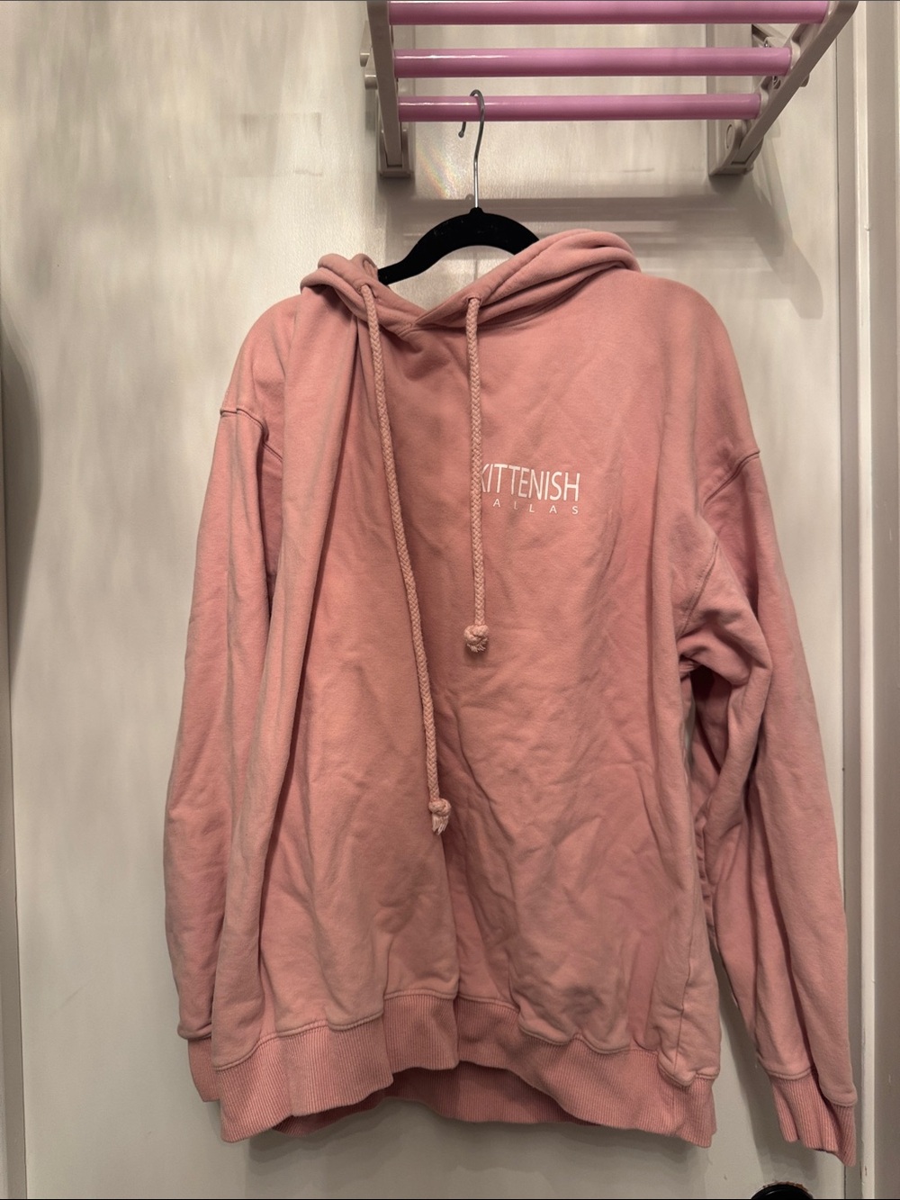 Kittenish Dusty Pink Teddy Pullover Hoodie